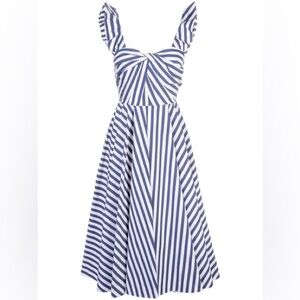 Jason Wu Navy and White Strapless Dress